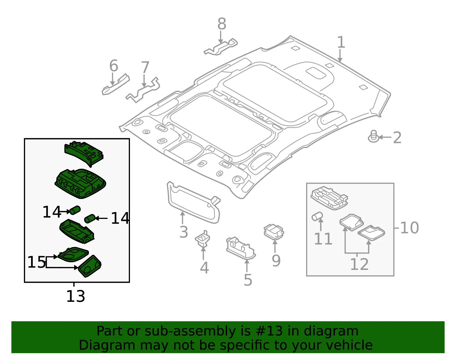 Map Lamp Assembly - Kia (92810 2T01287) - view 4
